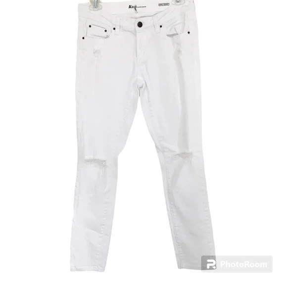 A’2nd by Special A Jeans White Mid Rise Skinny Ankle Jeans Size 7 - Picture 1 of 10